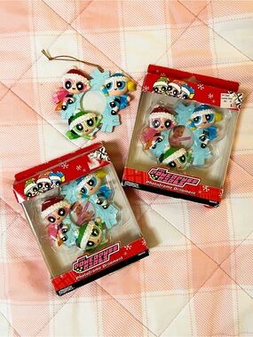 2002 (3) powerpuff girls picture frame ornaments NEW